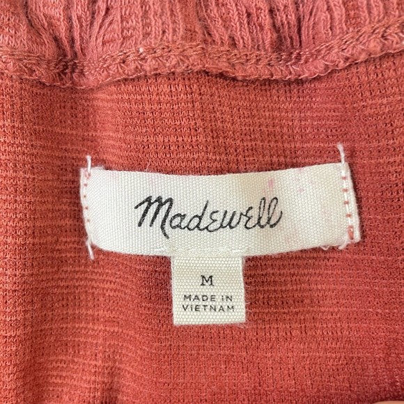 Madewell Texture & Thread Off-The-Shoulder Dress Burnt Orange Women's Medium - Picture 8 of 10